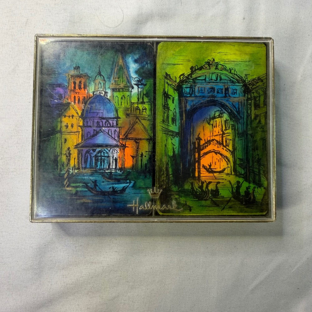 Vintage Hallmark Playing Cards Venice Italy Canal Rialto Bridge Complete